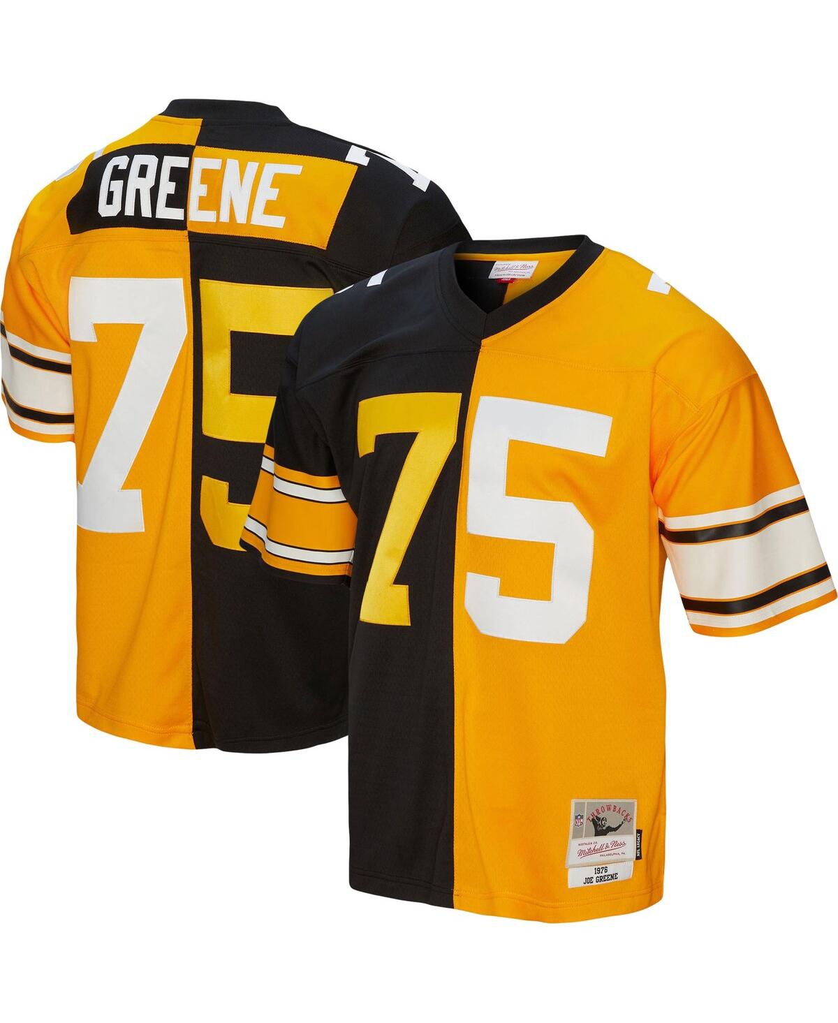 Men's Mitchell & Ness Joe Greene Gold Pittsburgh Steelers 1976 Split Legacy Replica Jersey - Gold
