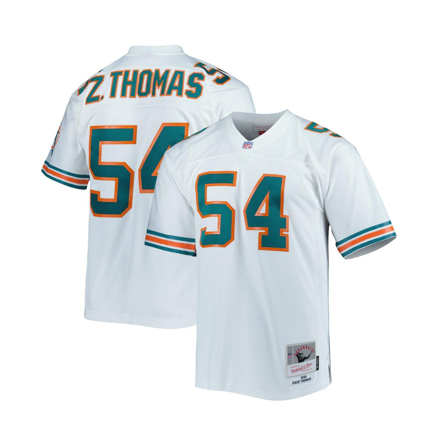 Мужской топ Mitchell & Ness Zach Thomas White Miami Dolphins 1996 Legacy Replica Jersey — фото 1
