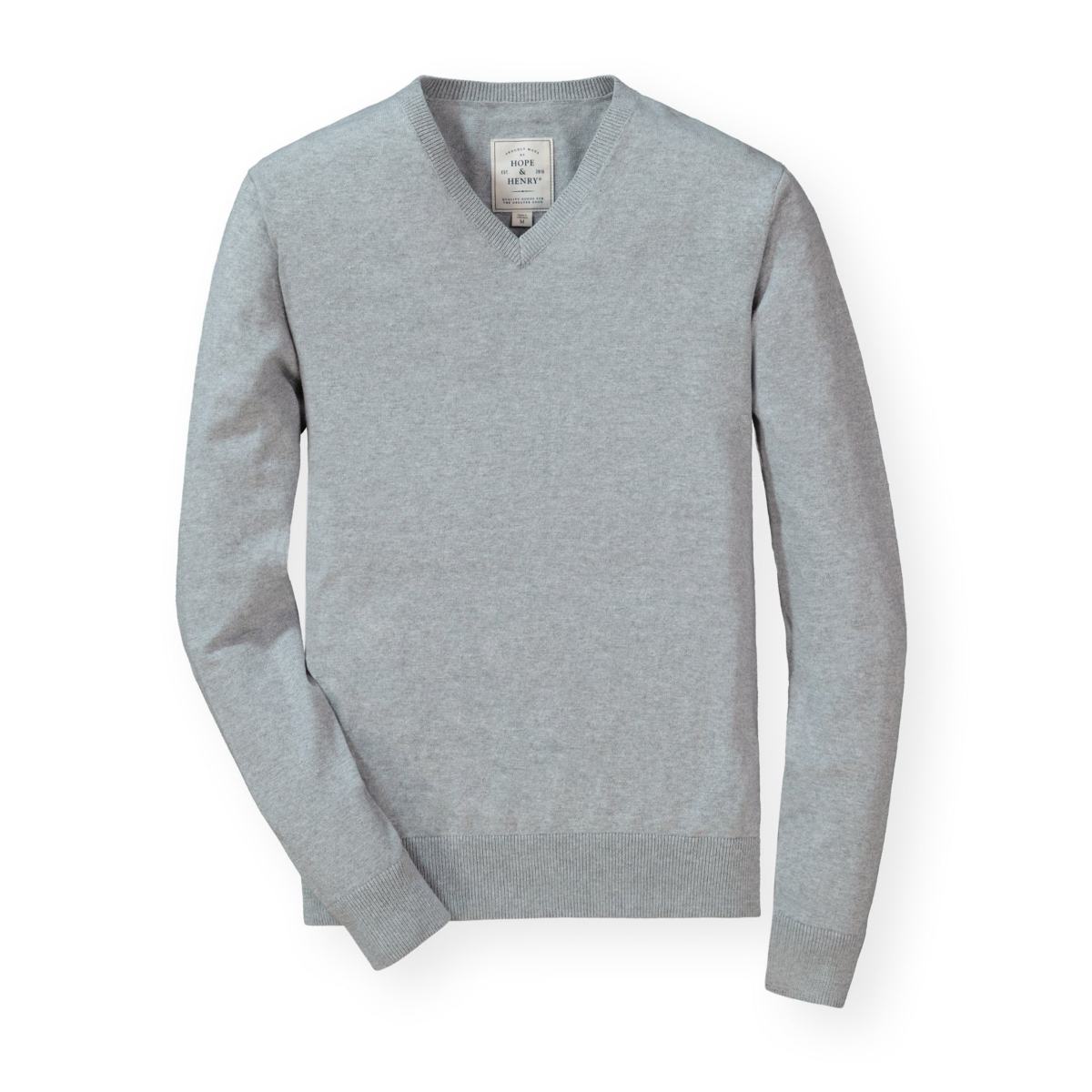 Men's Fine Gauge V-Neck Pullover Sweater - Gray Heather