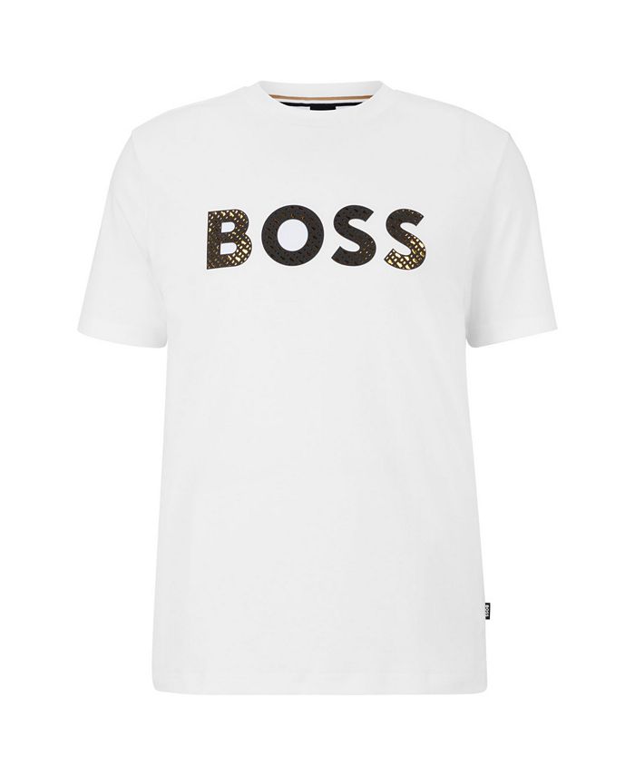 Hugo Boss Men's Interlock Cotton Monogram-Filled Logo T-shirt - Macy's