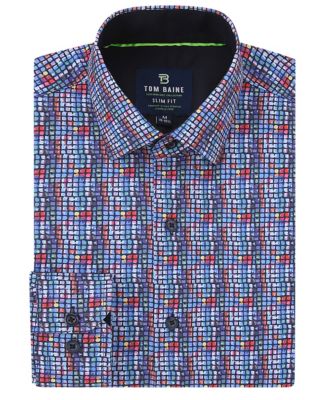 Men's Slim Fit Performance Long Sleeve Button Down Dress Shirt