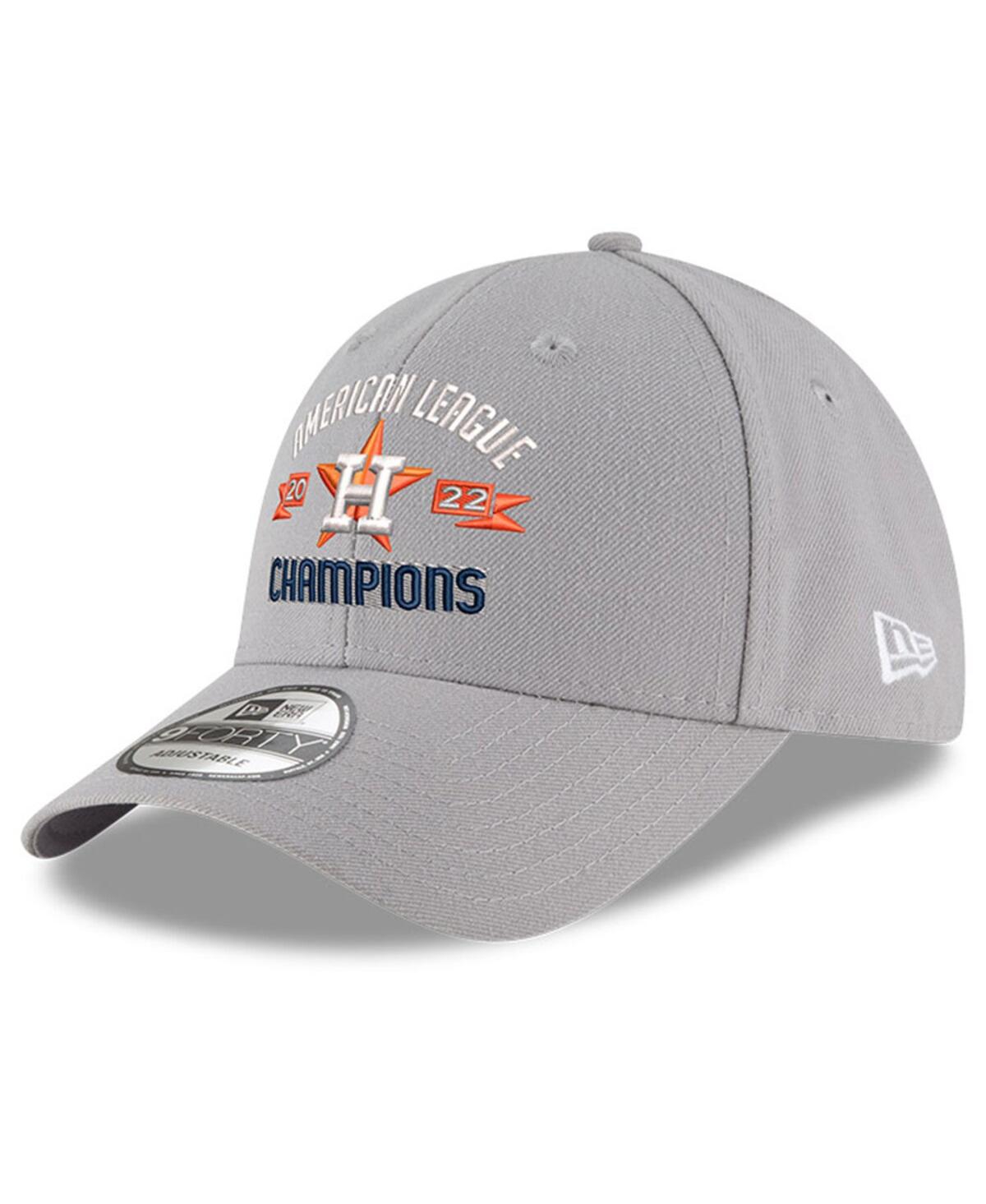 Shop New Era Men's  Gray Houston Astros 2022 American League Champions 9forty Adjustable Hat