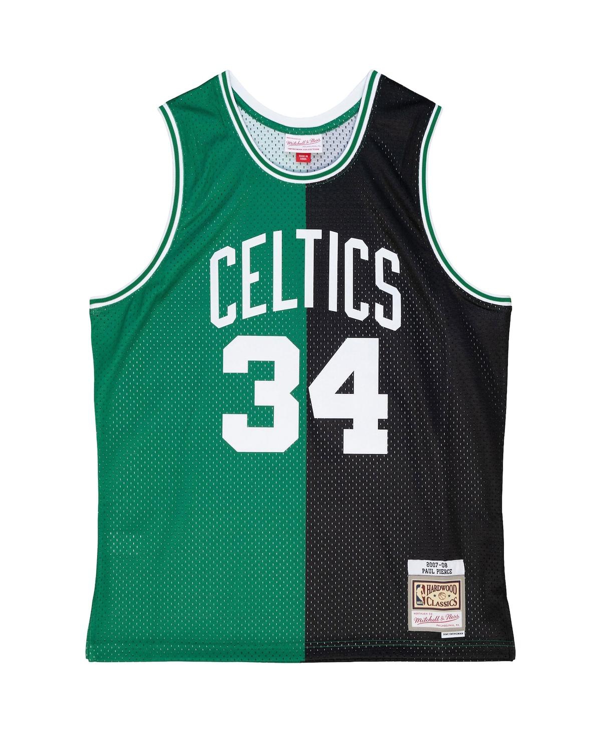 Men's Mitchell & Ness Paul Pierce Kelly Green Boston Celtics Hardwood Classics 2007-08 Split Swingman Jersey - Kelly Green