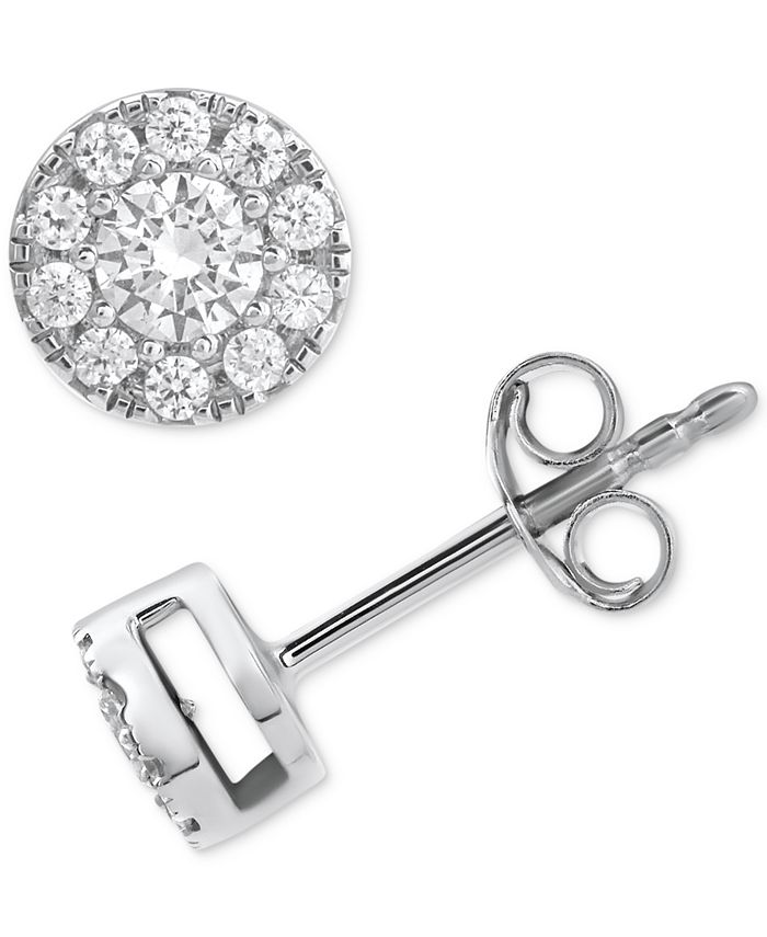 Macys halo diamond earrings clearance