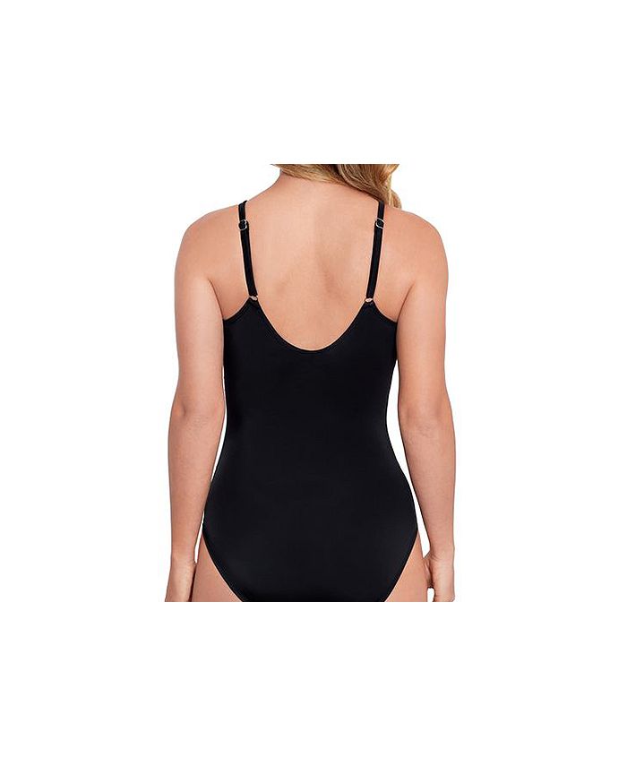 Swim Solutions Women's Tummy Control Draped High Neck Swimsuit, Created For Macy's & Reviews