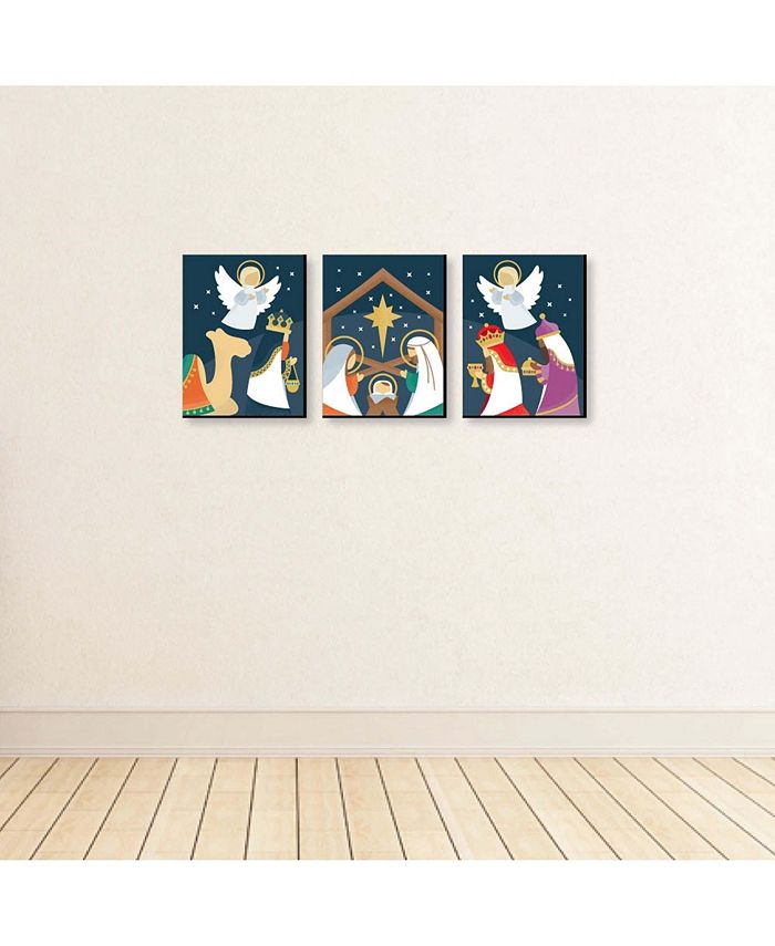 Big Dot of Happiness Holy Nativity Religious Christmas Wall Art Room