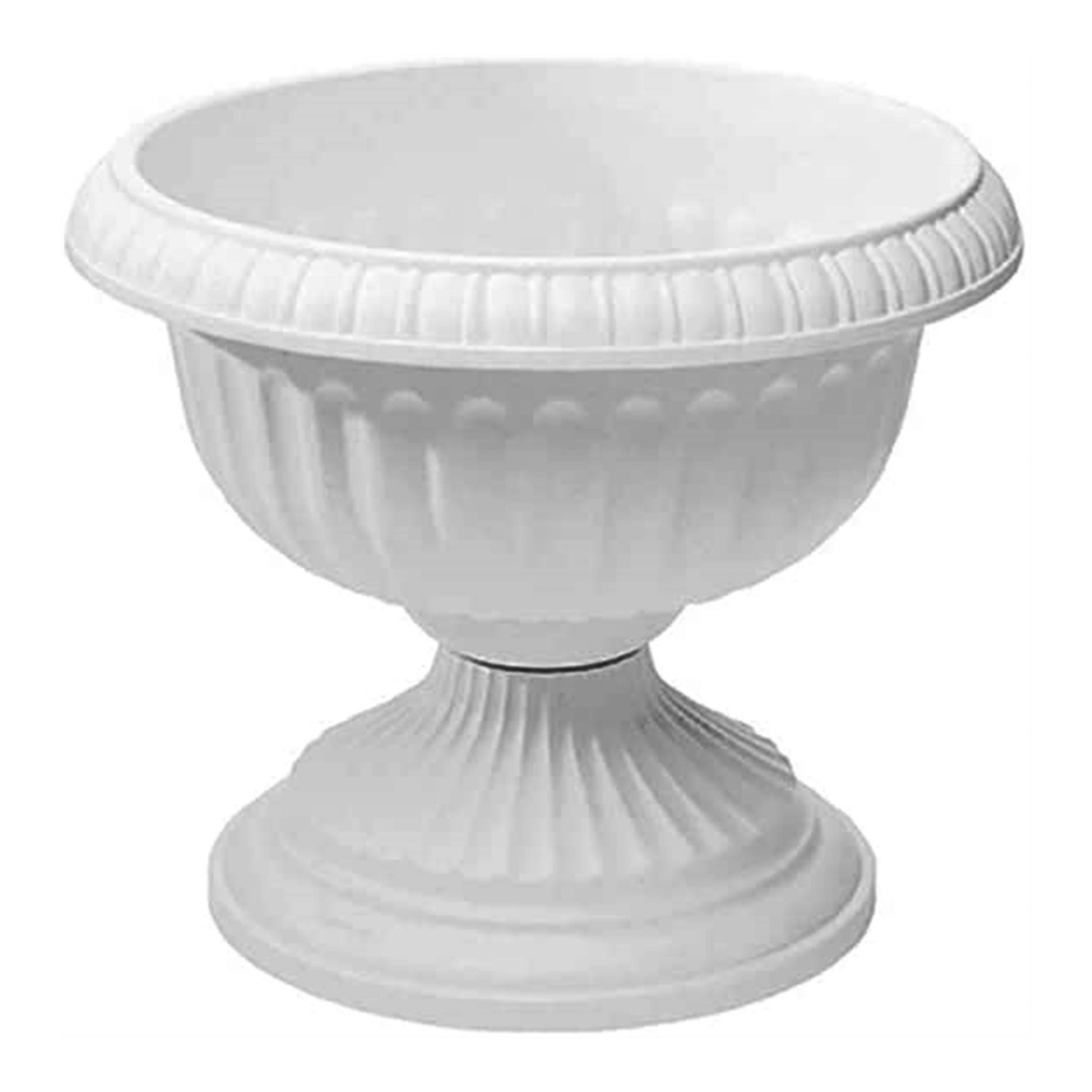 Grecian Urn Plastic Planter for Indoor/Outdoor Use, Stone Colored, 12 inch - White