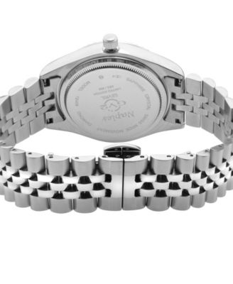 Women's Naples Swiss Quartz Diamond Silver-Tone Stainless Steel Bracelet Watch 34mm