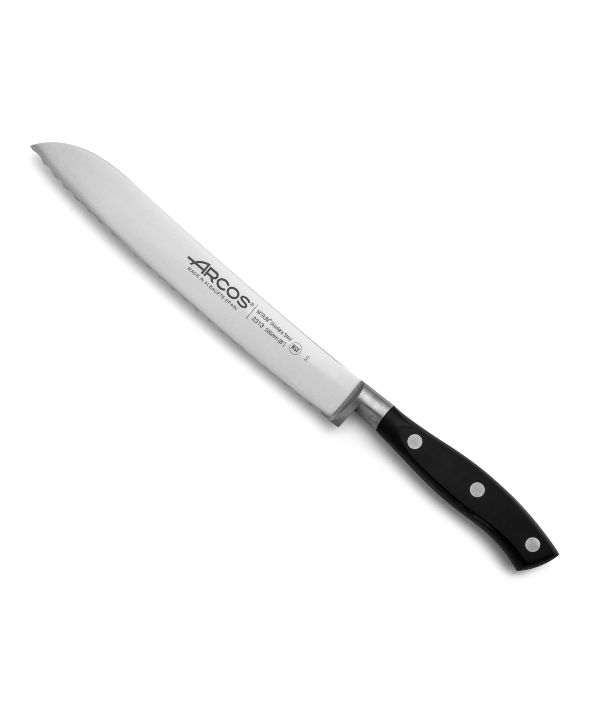 Arcos Riviera 8" Serrated Bread Knife Cutlery In Black