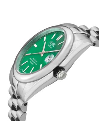 Men's West Village Swiss Automatic Silver-Tone Stainless Steel Bracelet Watch 40mm