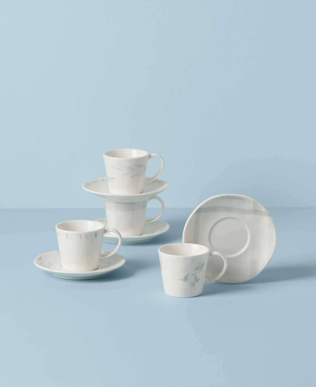 Lenox Oysterware 8 Piece Espresso and Saucer Set, Service for 4
