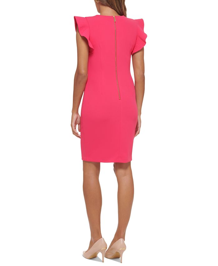 Calvin Klein Women's RuffledShoulder Sheath Dress Macy's