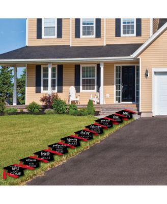 Red Grad - Best is Yet to Come - Lawn Decor - Graduation Party Yard Decor 10 Pc