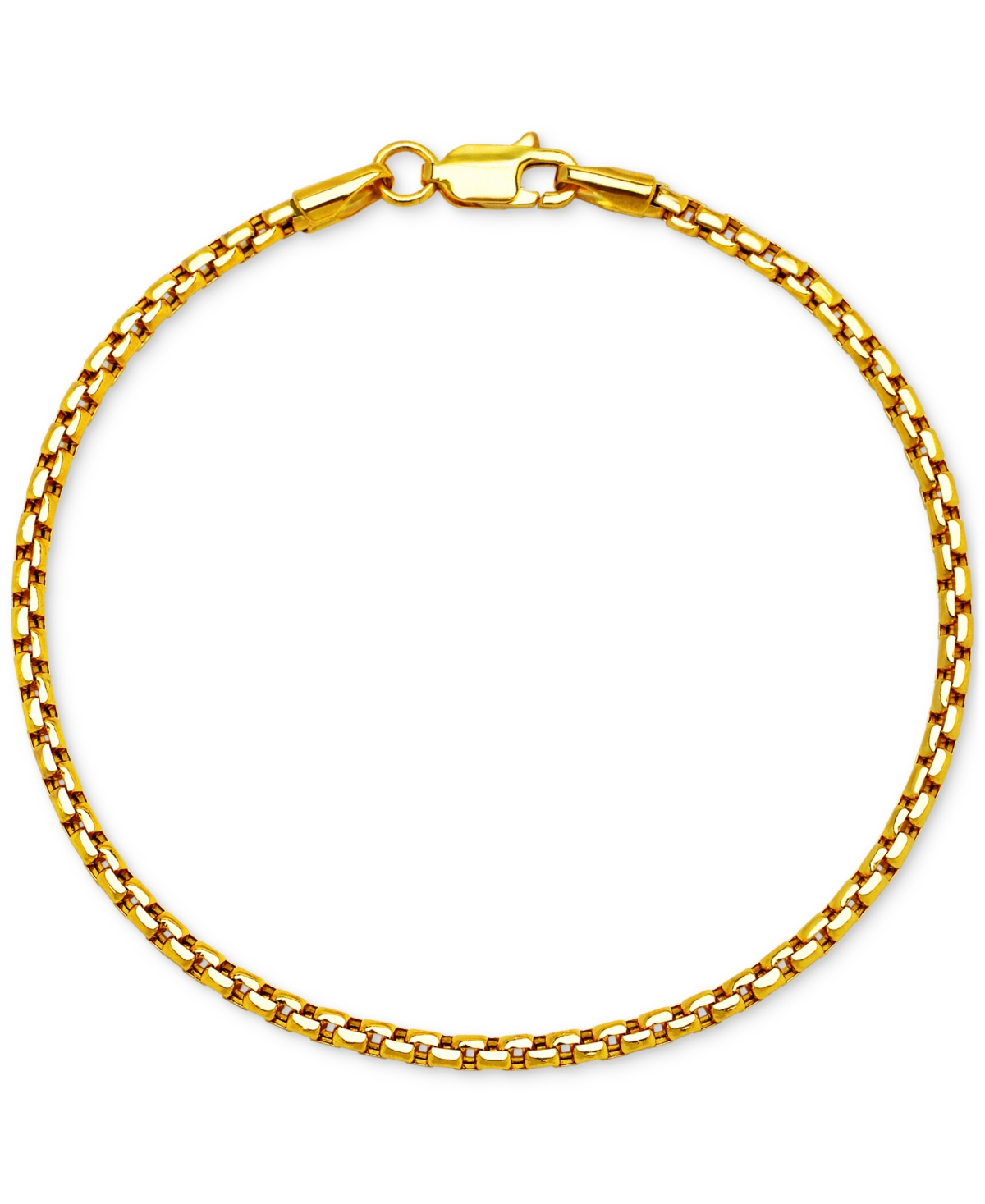 Rounded Box Link Chain Bracelet 8", in 14k Gold - Yellow Gold