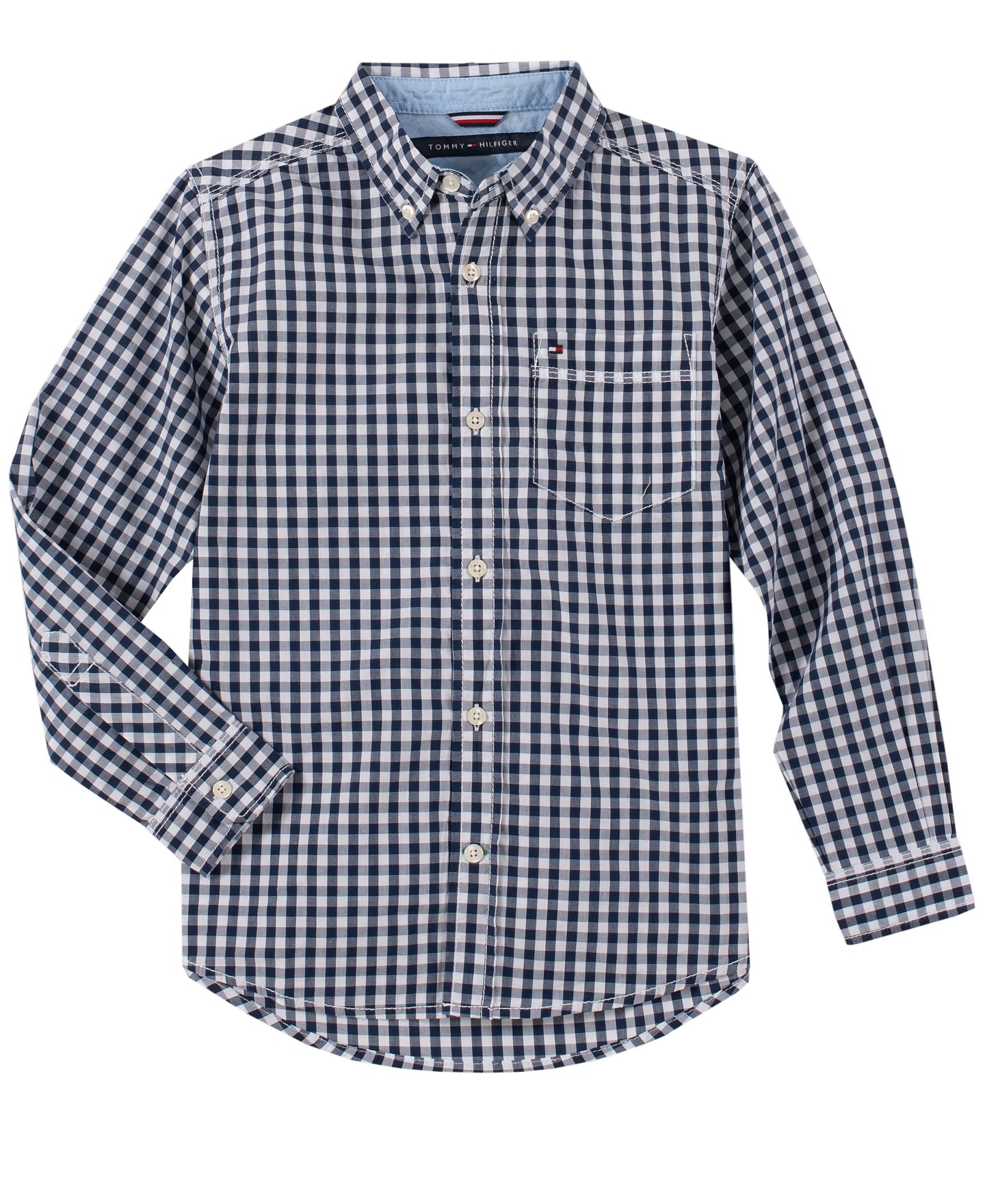 Рубашка Tommy Hilfiger Baxter Gingham Button-Down Shirt для мальчиков, цвет: Синий — фото 3