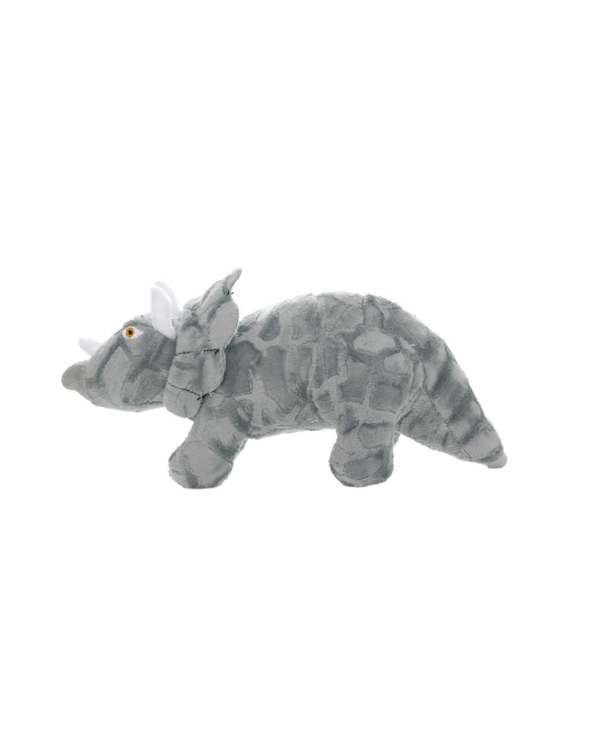 Jr Dinosaur Triceratops, Dog Toy - Grey