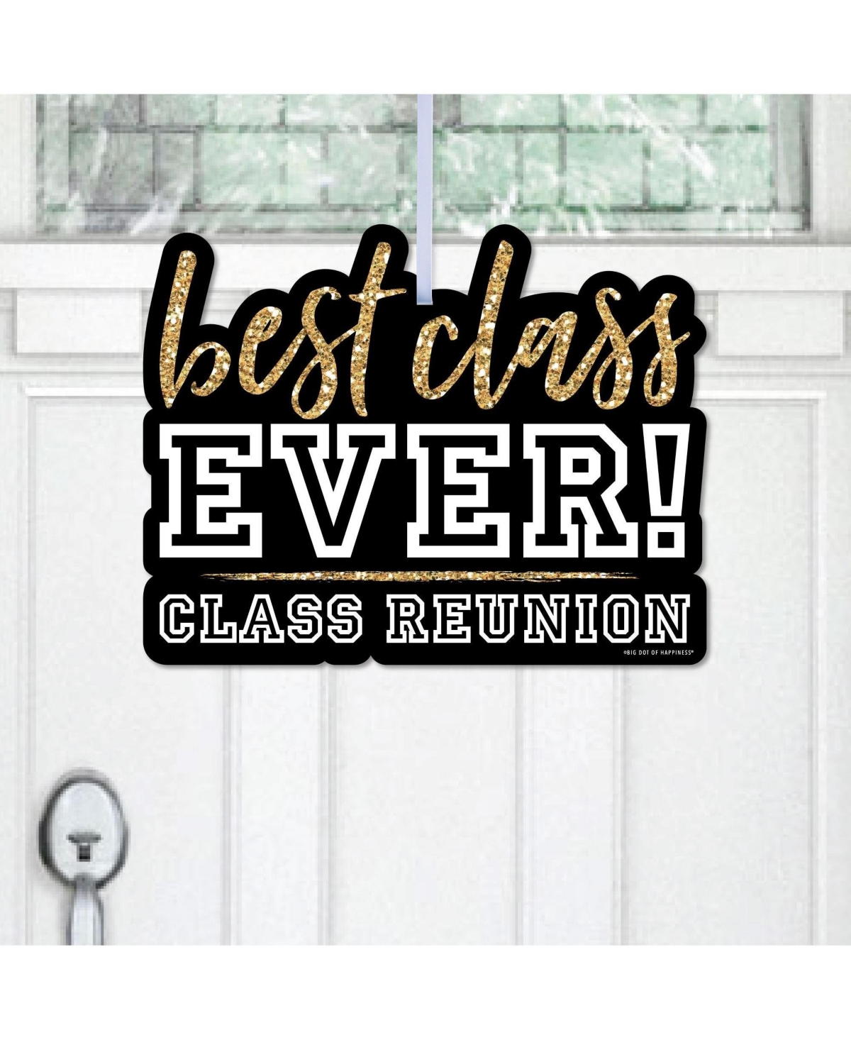 Reunited - Hanging School Class Reunion Party Outdoor Front Door Decor 1 Pc Sign