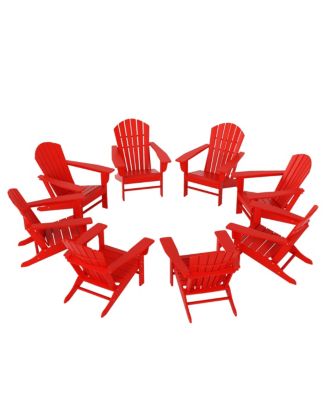 All-Weather Contoured Outdoor Poly Adirondack Chair (Set of 8)