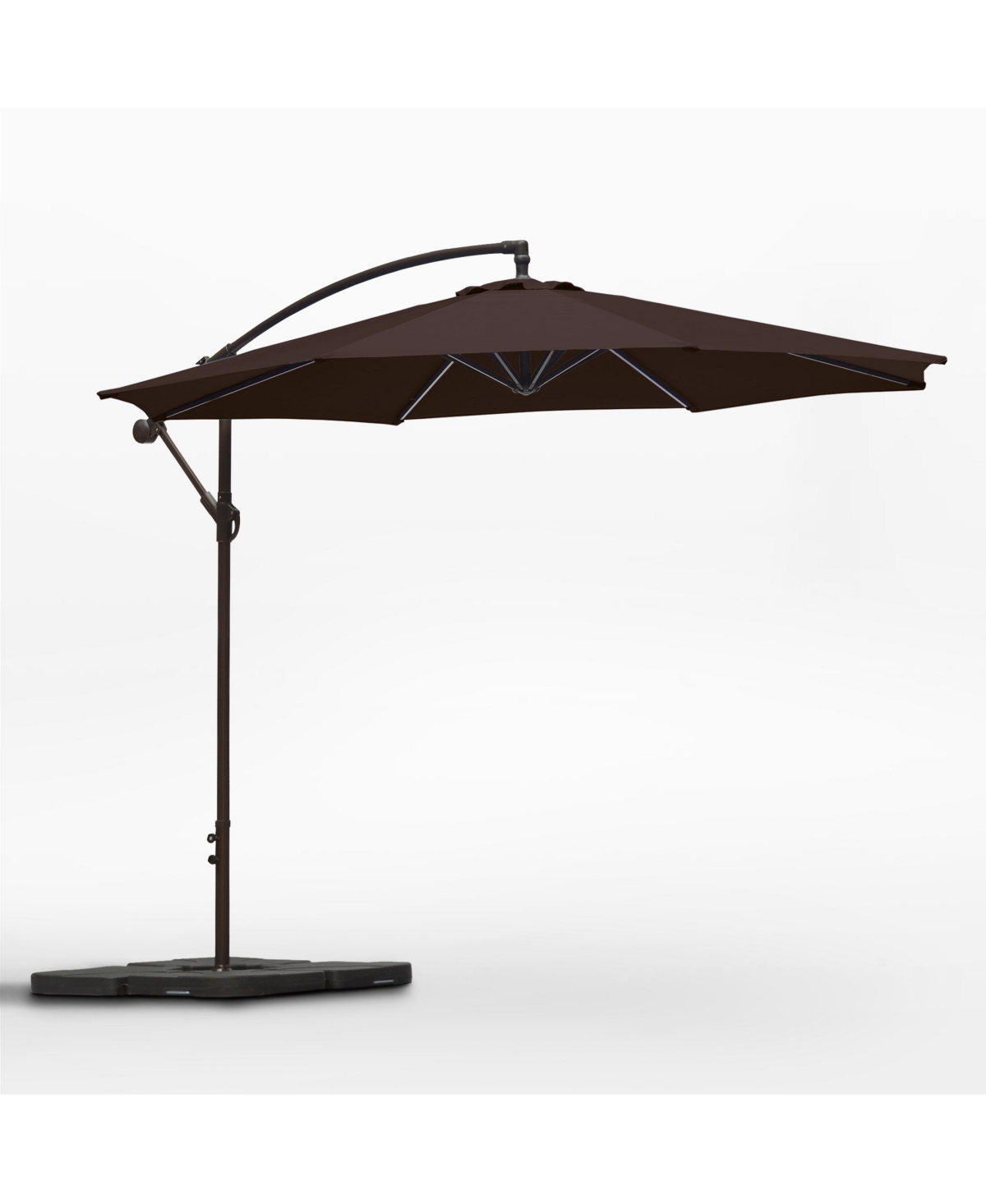 10 ft Outdoor Patio Cantilever Umbrella with Weight Base - White