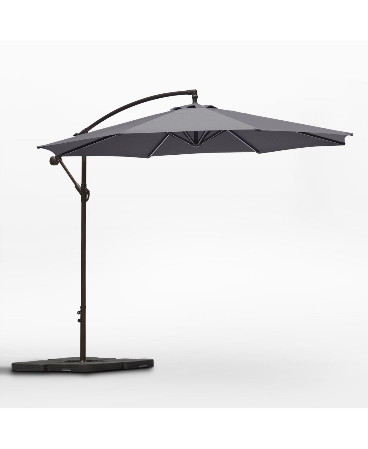 10 ft Outdoor Patio Cantilever Umbrella with Weight Base - White