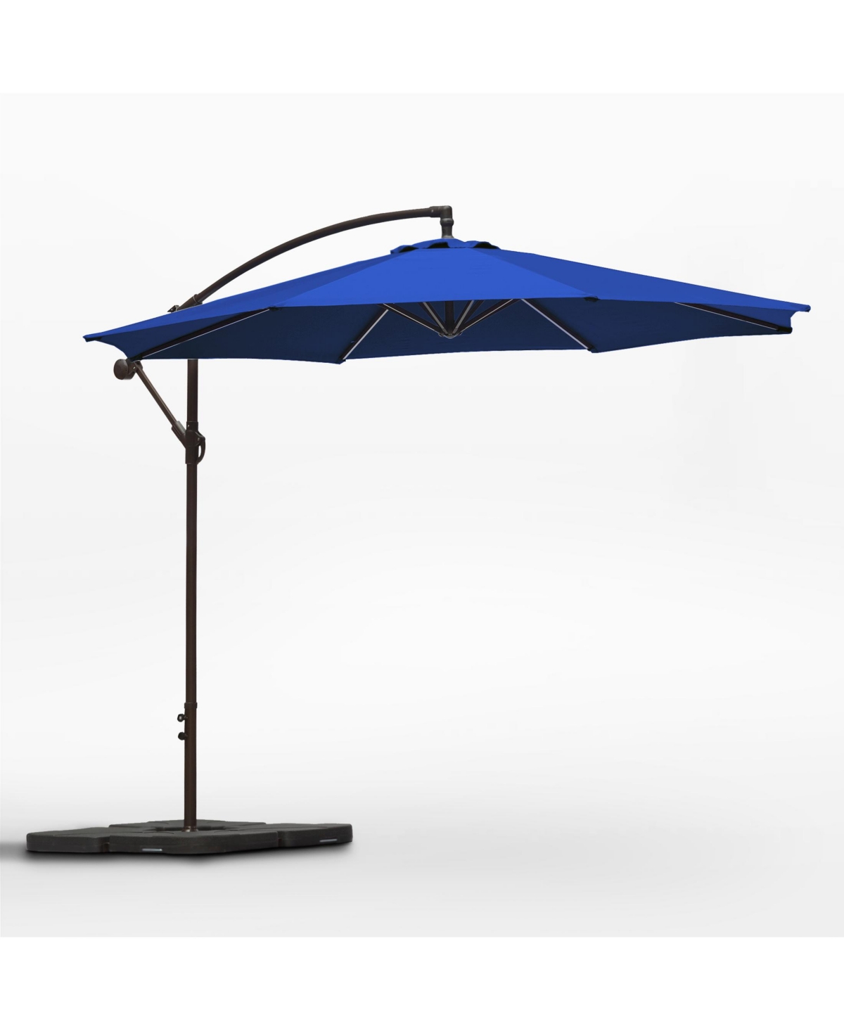 10 ft Outdoor Patio Cantilever Umbrella with Weight Base - White