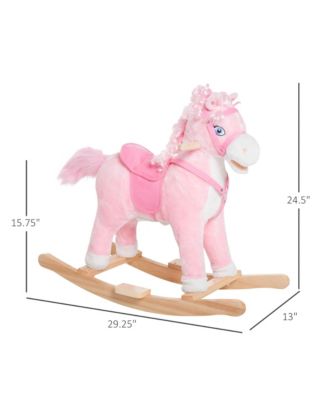 Kids Ride on Rocking Horse Toddler Plush Toy with Realistic Sounds