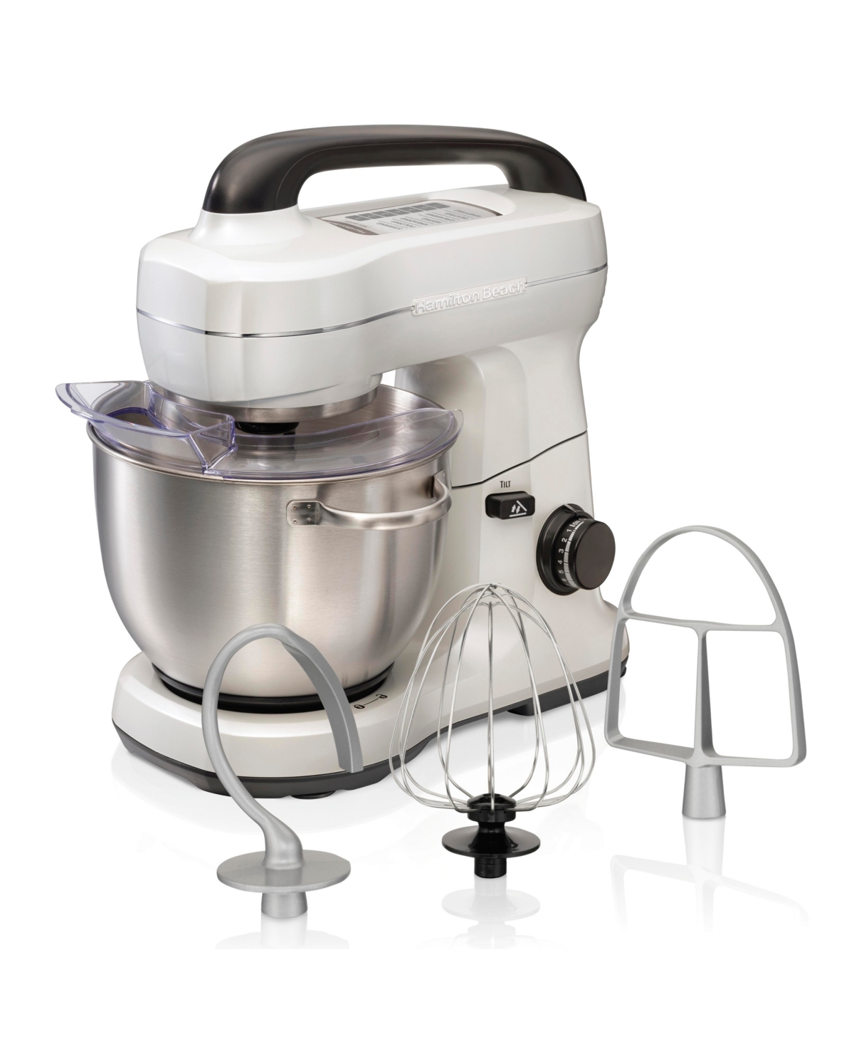 Hamilton Beach Stand Mixer With 4 Quart Stainless Steel Bowl In White