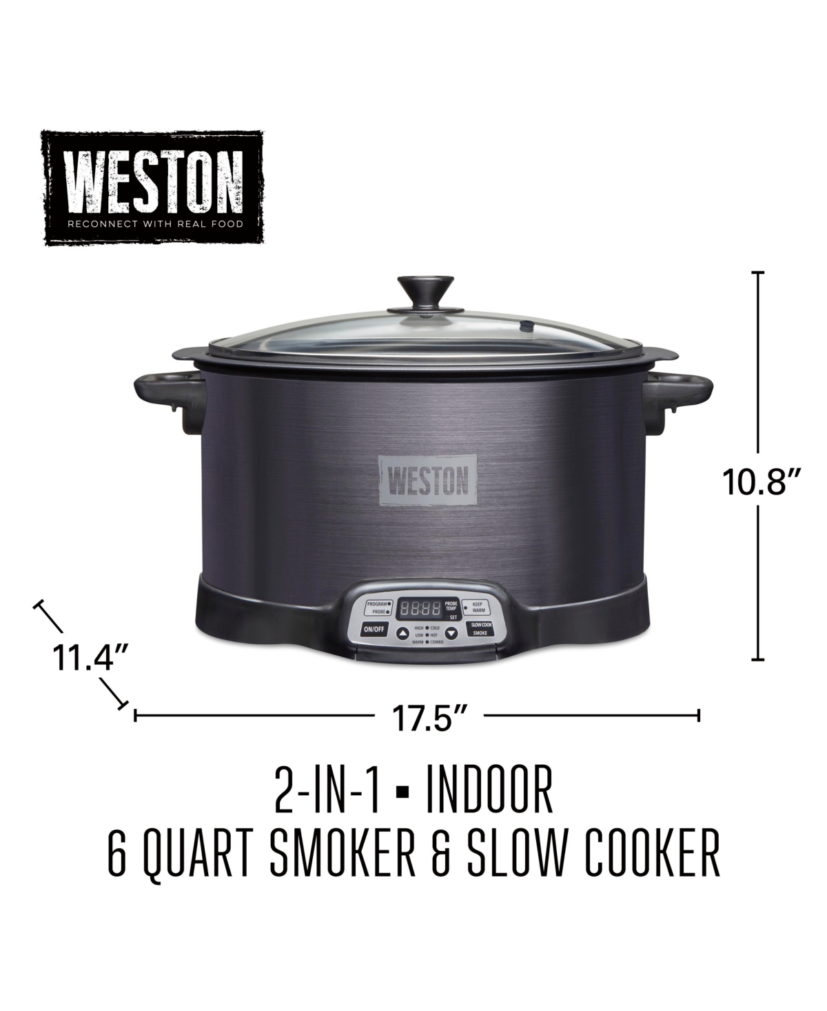 Weston 2-in-1 Indoor Smoker & Slow Cooker - 03-2500-w