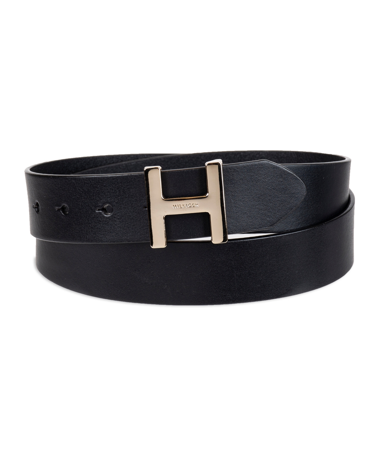 Tommy Hilfiger Women's H Monogram Buckle Belt In Black