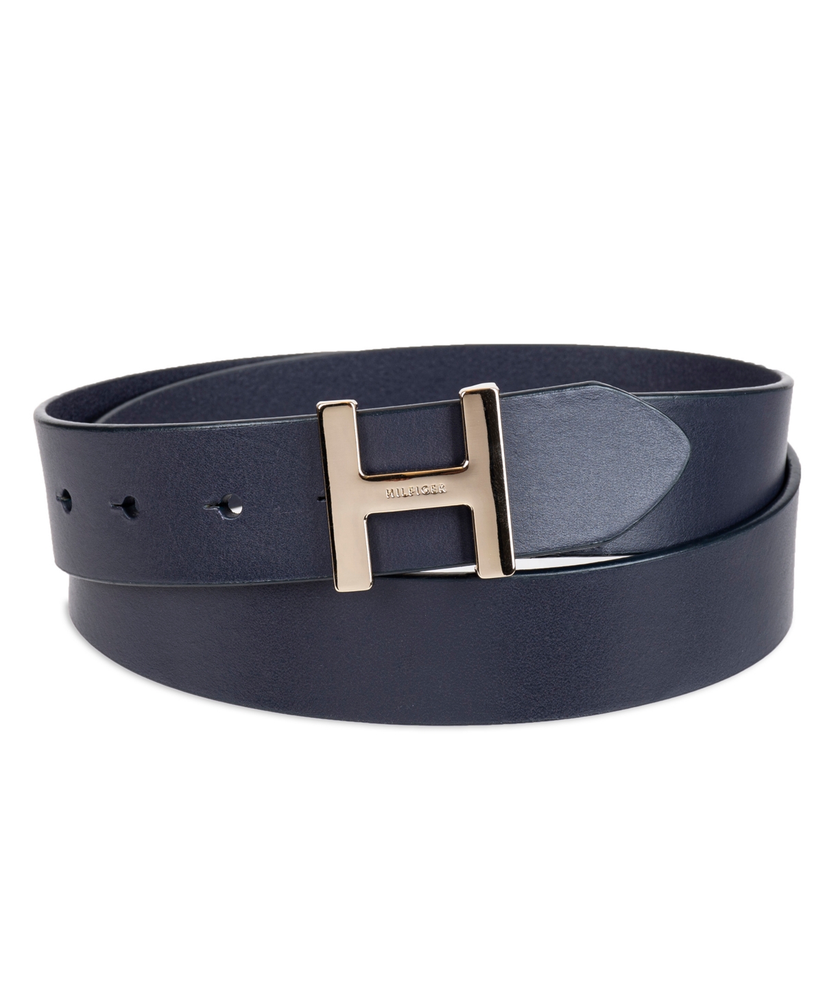 Shop Tommy Hilfiger Women's H Monogram Buckle Belt In Navy