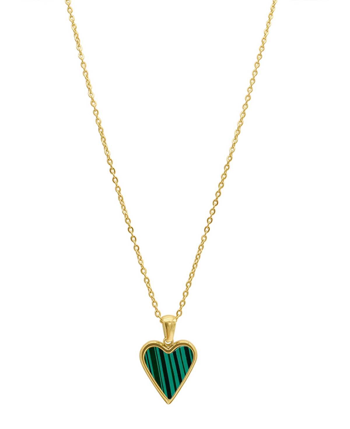 Adornia Women's Green Heart Adjustable Gold-tone Pendant Necklace