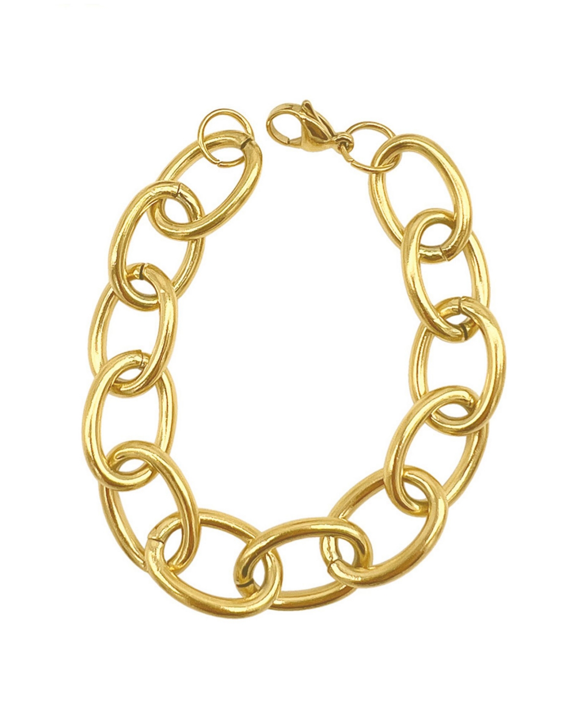 Shop Adornia Women's Oval Link Gold-tone Chain Bracelet In Yellow