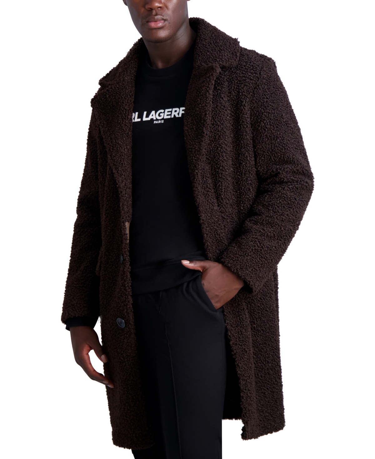 Karl lagerfeld paris shop water resistant sherpa coat