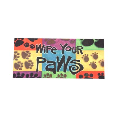 Indoor Outdoor Doormat Bundle Set of 4 - Frame and 3 Welcome Paw Print Pet Inserts
