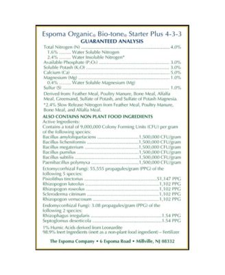 Organic Bio Tone Starter Plus Starter Plant Food, 18lb