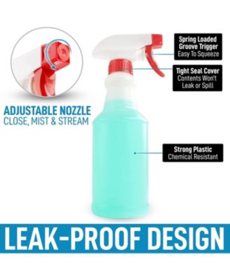 4 Pc. Cleaning Spray Bottles With Adjustable Nozzle & Spring Loaded Trigger