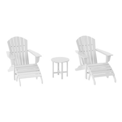 Outdoor Adirondack Chair With Ottoman And Side Table 5-Piece Set