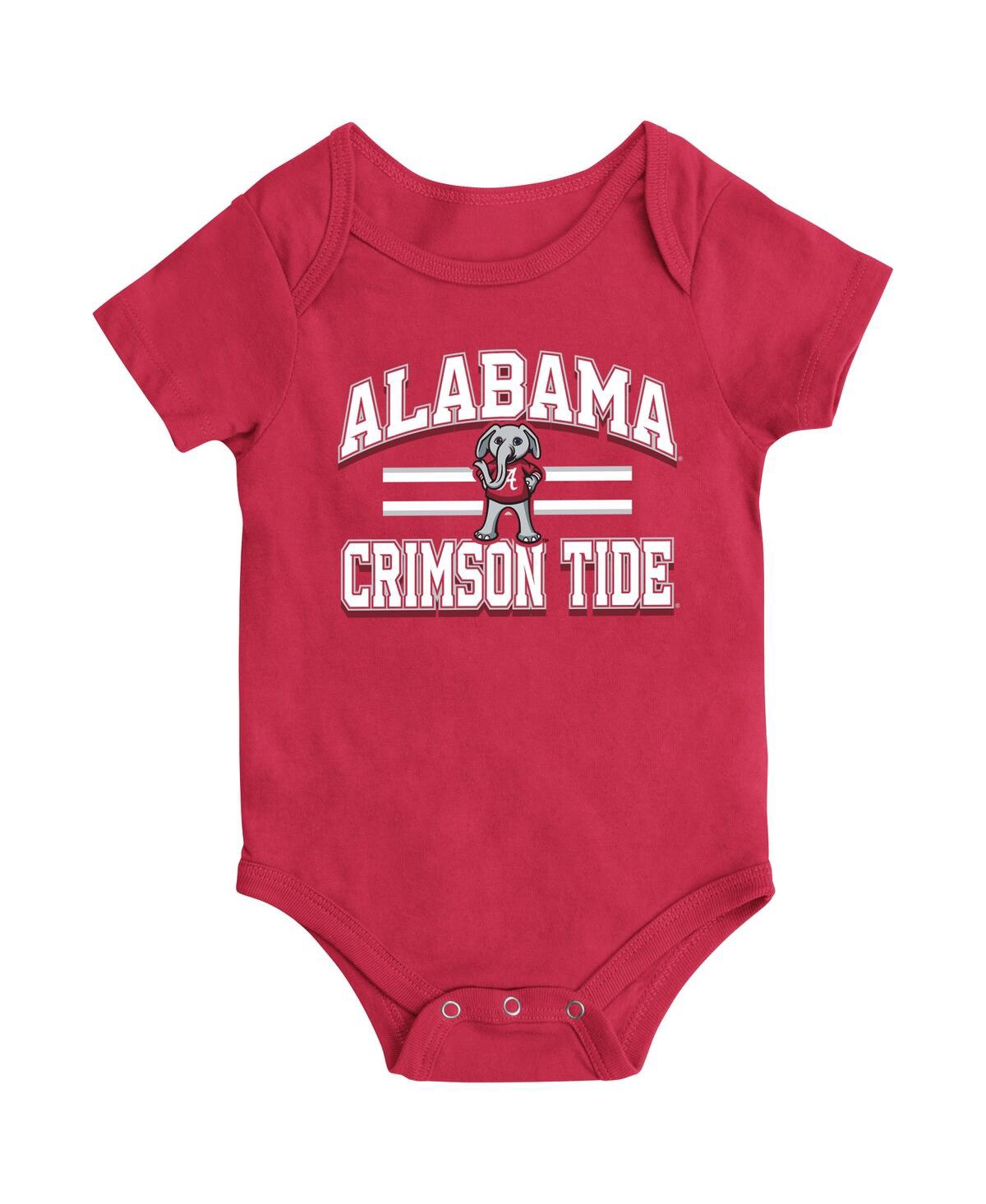 Colosseum Babies' Newborn And Infant Boys And Girls  Crimson Alabama Crimson Tide Core Stripe Bodysuit