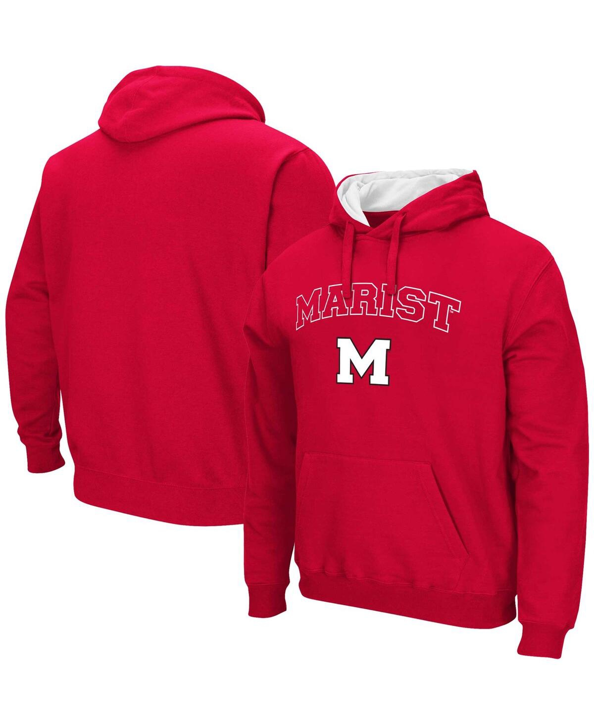 Shop Colosseum Men's  Red Marist Red Foxes Arch & Logo Pullover Hoodie