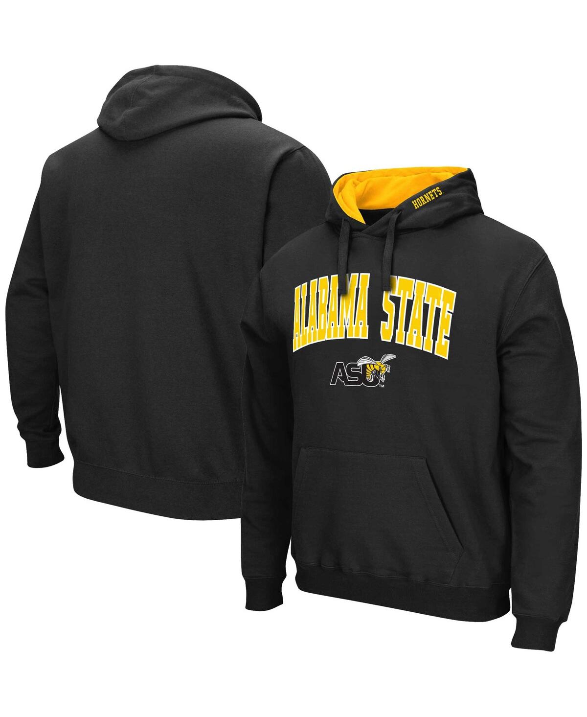 Colosseum Men's  Black Alabama State Hornets Arch & Logo Pullover Hoodie In Black