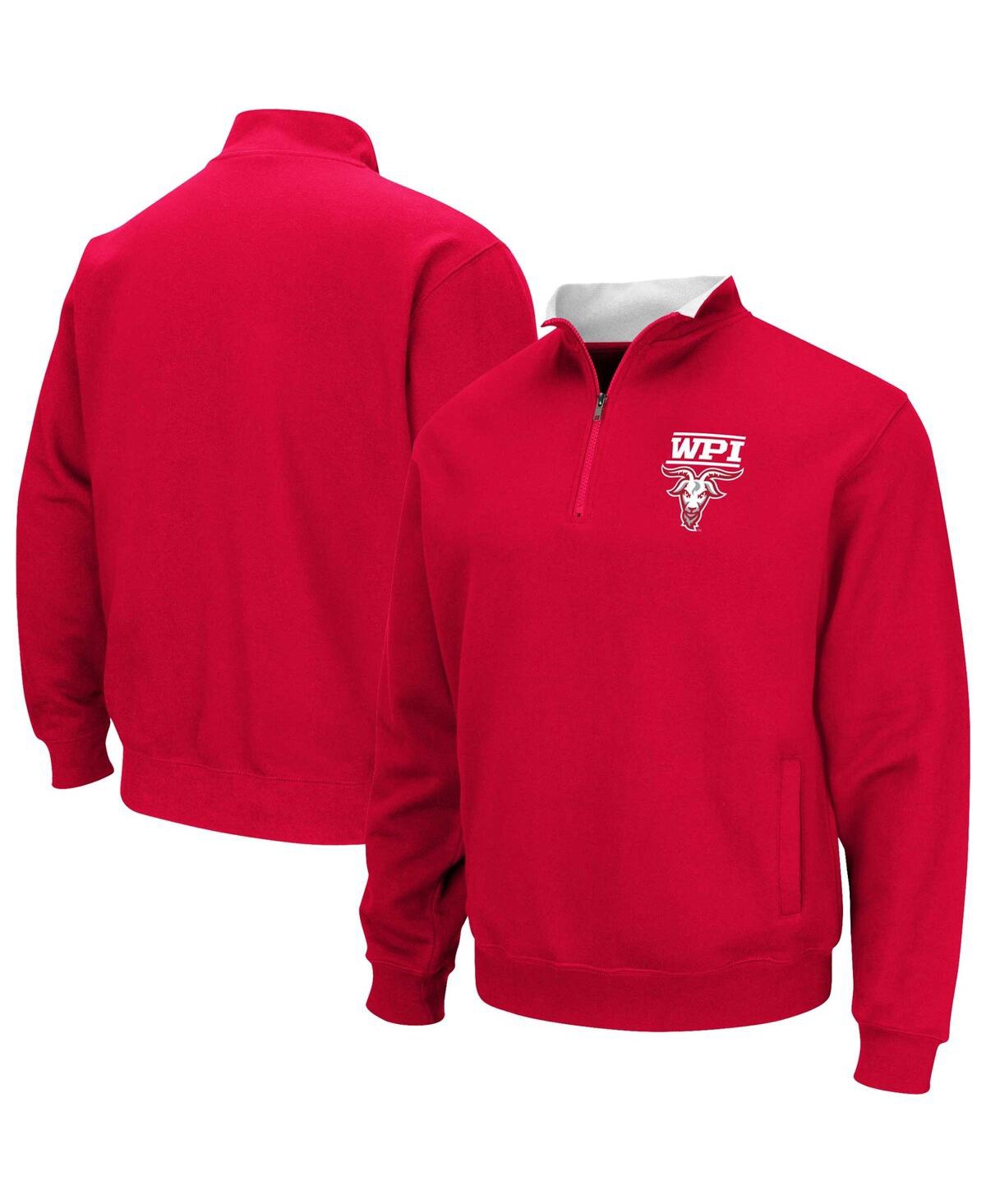Shop Colosseum Men's  Red Worcester Polytechnic Institute Engineers Tortugas Quarter-zip Sweatshirt