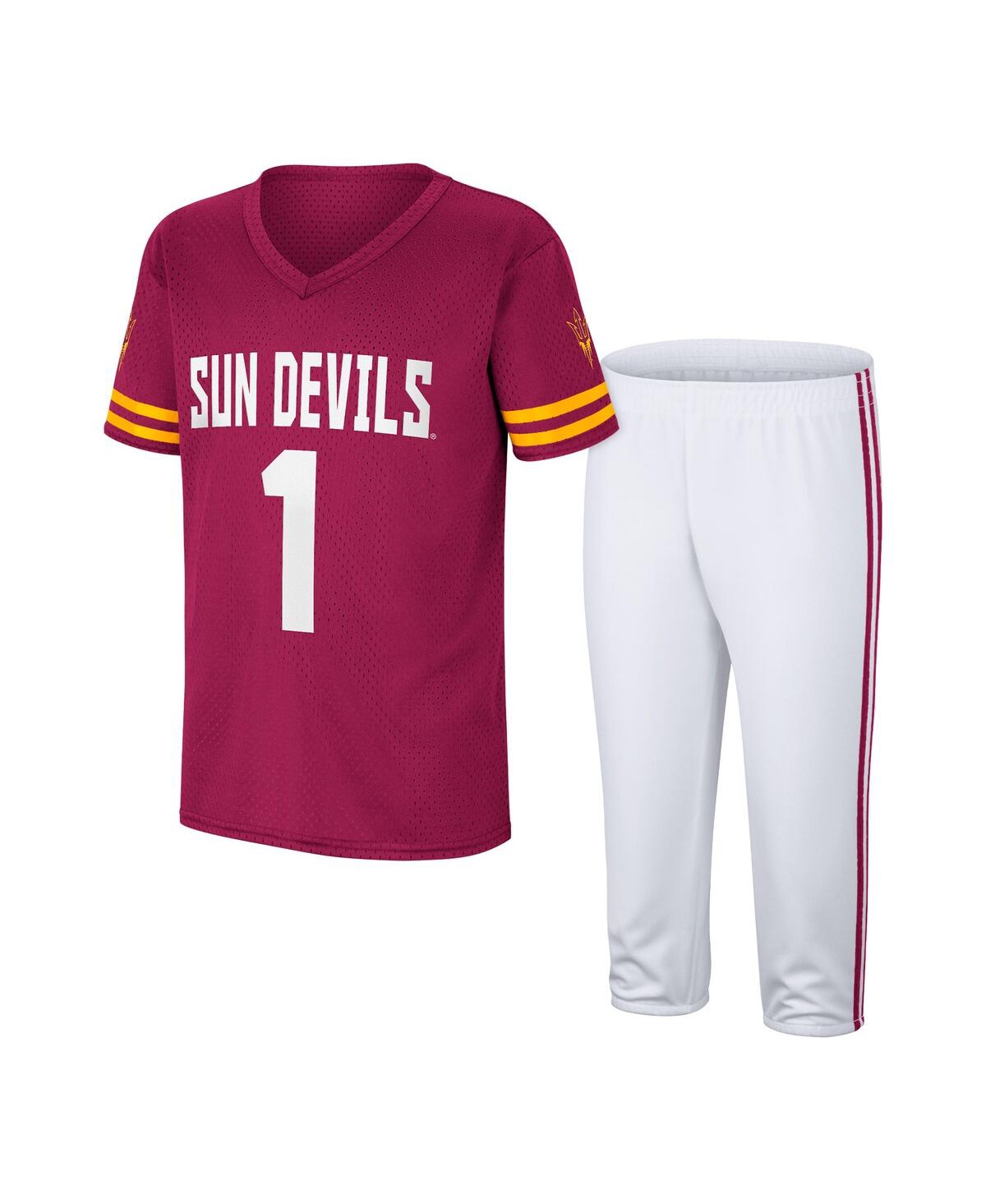 Shop Colosseum Big Boys  Maroon, White Arizona State Sun Devils Football Jersey And Pants Set In Maroon,white