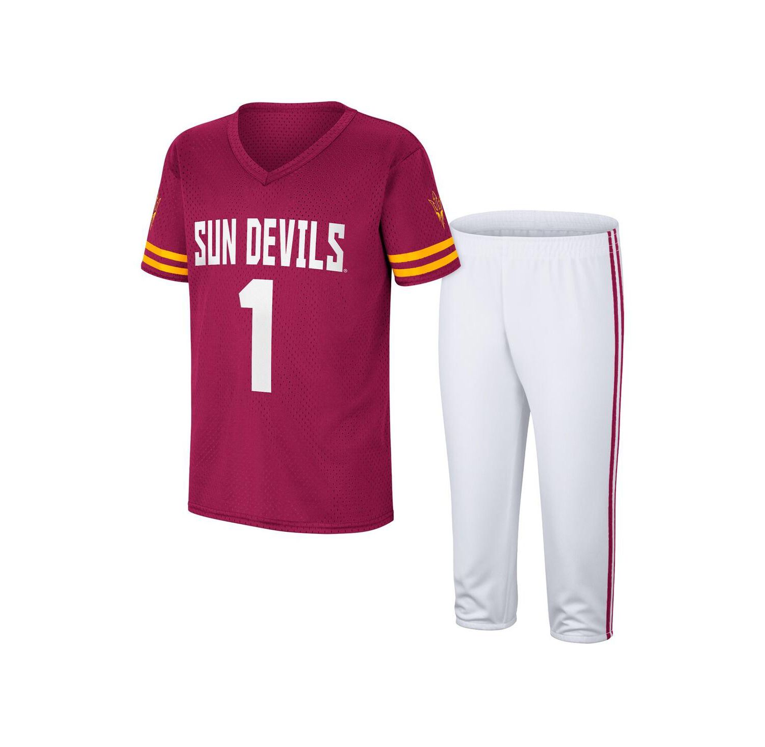 Big Boys Maroon, White Arizona State Sun Devils Football Jersey and Pants Set