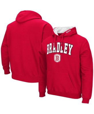 Men's Red Bradley Braves Arch & Logo Pullover Hoodie