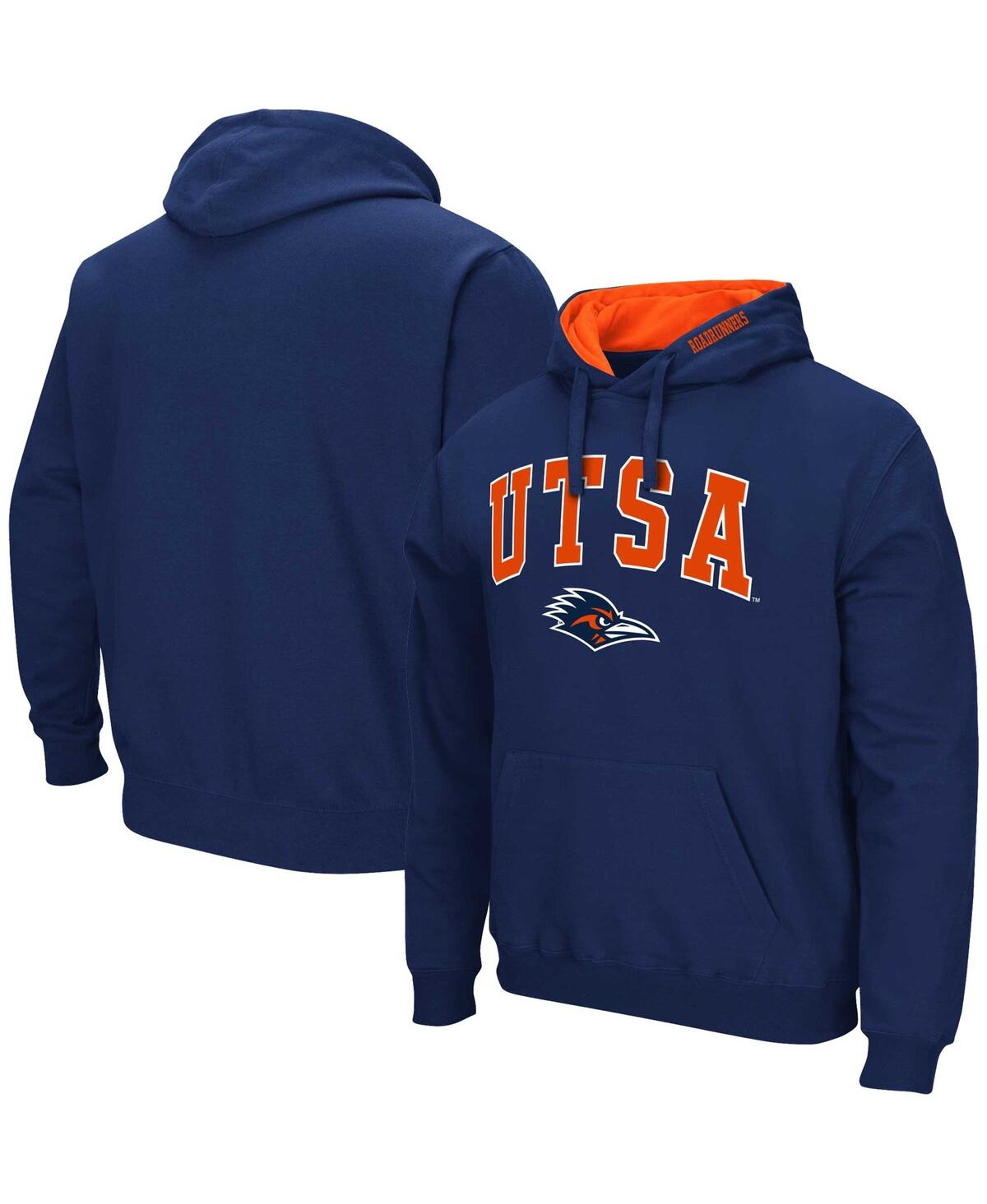 Colosseum Men's  Navy Utsa Roadrunners Arch & Logo Pullover Hoodie In Navy