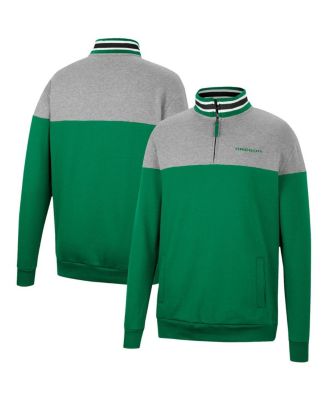 Men's Heathered Gray, Green Oregon Ducks Be the Ball Quarter-Zip Top
