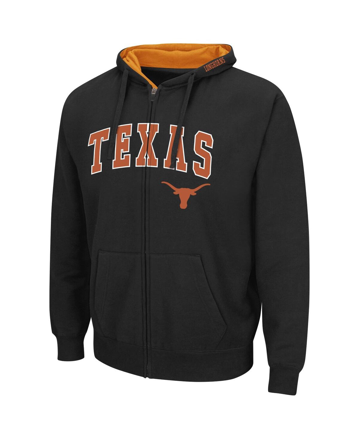 Colosseum Men's  Black Texas Longhorns Arch & Team Logo 3.0 Full-zip Hoodie In Black