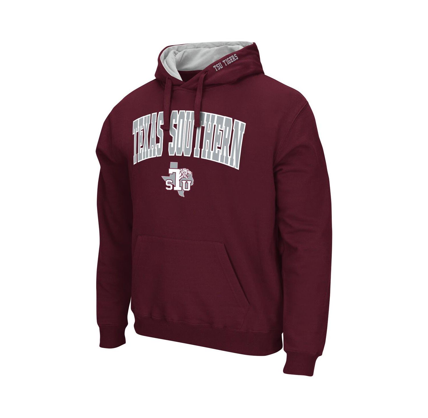 Men's Maroon Texas Southern Tigers Arch & Logo 3.0 Pullover Hoodie