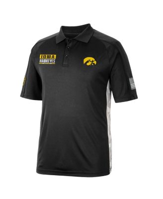 Men's Black Iowa Hawkeyes OHT Military-Inspired Appreciation Snow Camo Polo Shirt