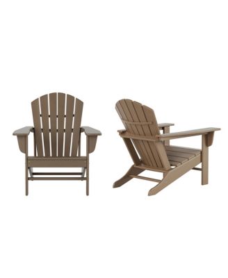All-Weather Contoured Outdoor Poly Adirondack Chair (Set of 2)